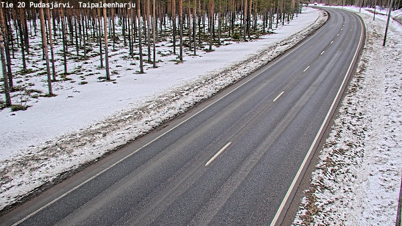 Weather Camera Image Road 20 Pudasjärvi, Taipaleenharju, Pudasjärvi, Pohjois-Pohjanmaa