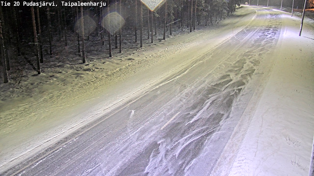 Weather Camera Image Väg 20 Pudasjärvi, Taipaleenharju, Pudasjärvi, Pohjois-Pohjanmaa