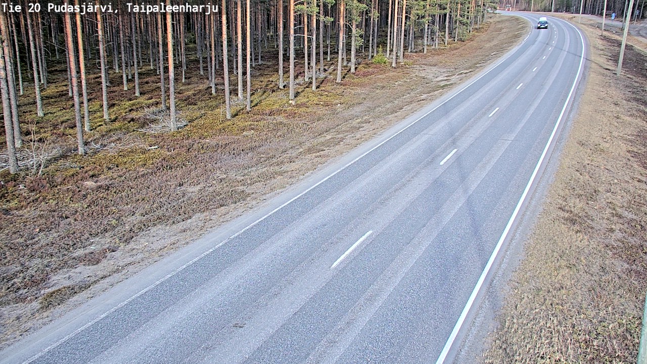 Weather Camera Image Väg 20 Pudasjärvi, Taipaleenharju, Pudasjärvi, Pohjois-Pohjanmaa