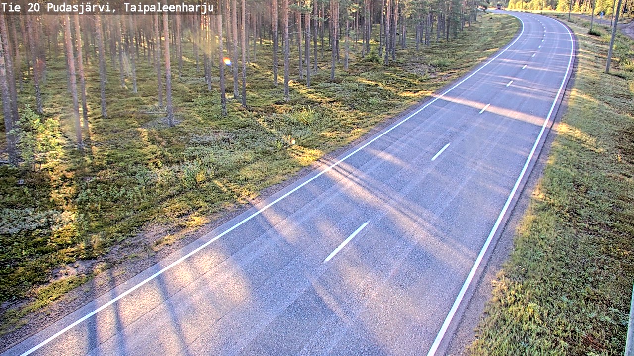 Weather Camera Image Väg 20 Pudasjärvi, Taipaleenharju, Pudasjärvi, Pohjois-Pohjanmaa