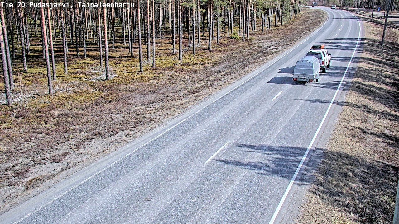 Weather Camera Image Väg 20 Pudasjärvi, Taipaleenharju, Pudasjärvi, Pohjois-Pohjanmaa