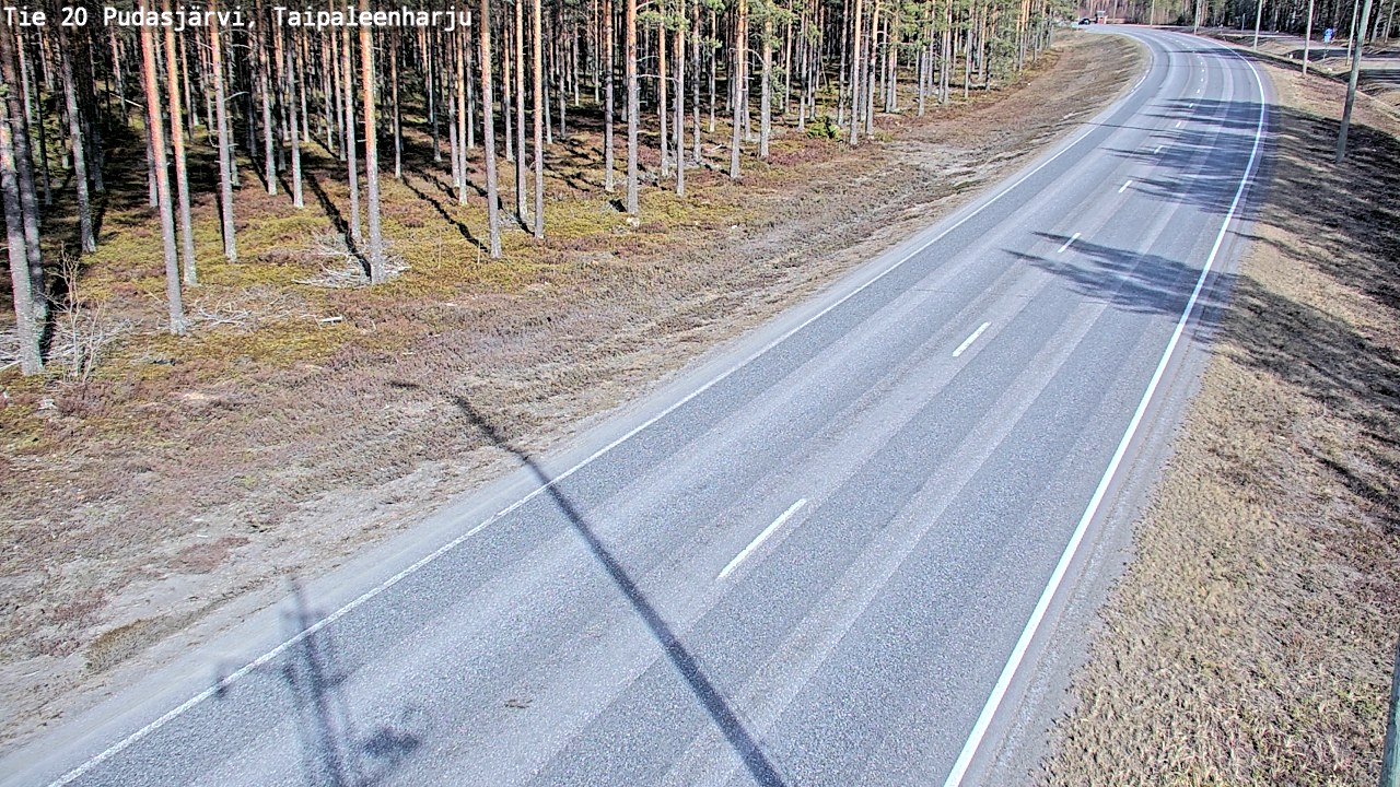 Weather Camera Image Väg 20 Pudasjärvi, Taipaleenharju, Pudasjärvi, Pohjois-Pohjanmaa
