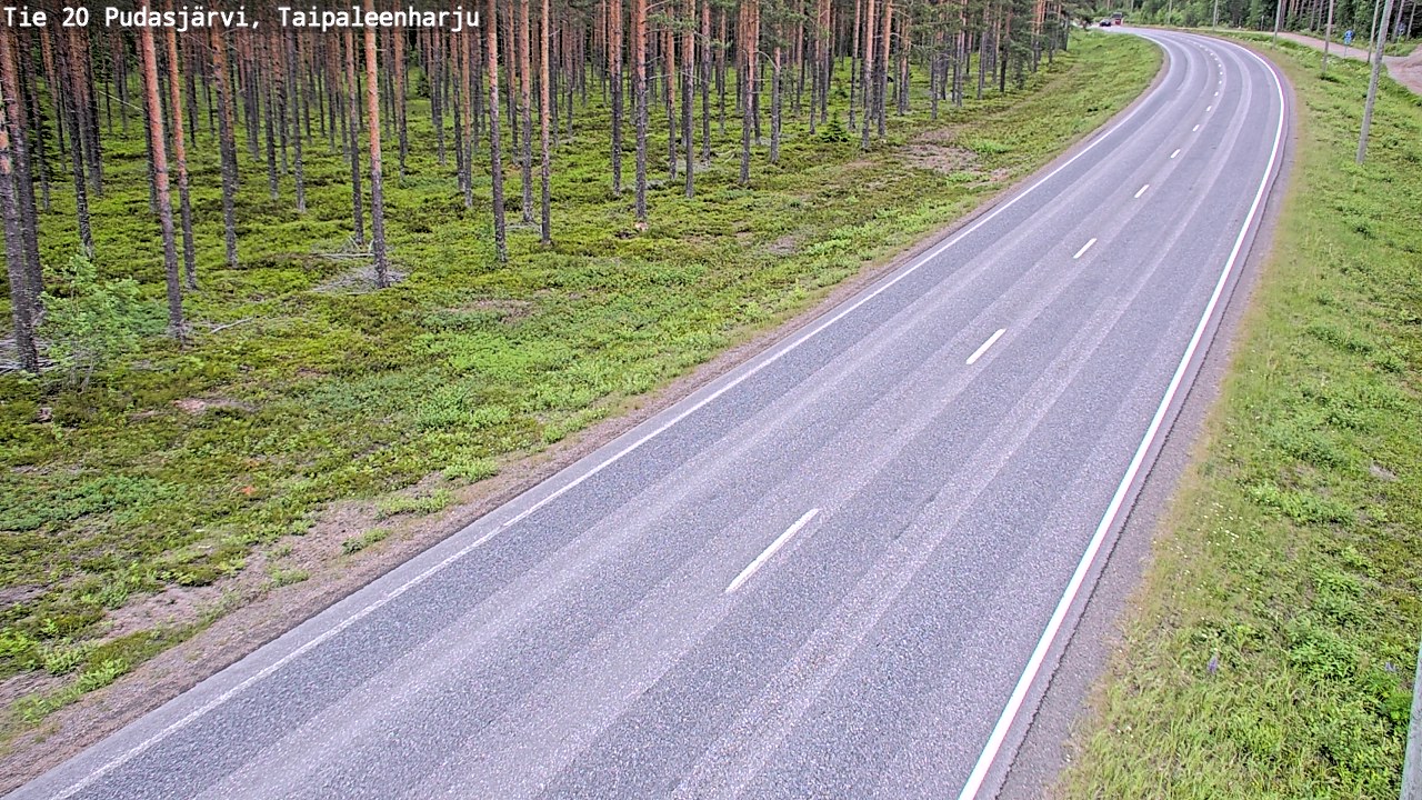 Weather Camera Image Road 20 Pudasjärvi, Taipaleenharju, Pudasjärvi, Pohjois-Pohjanmaa