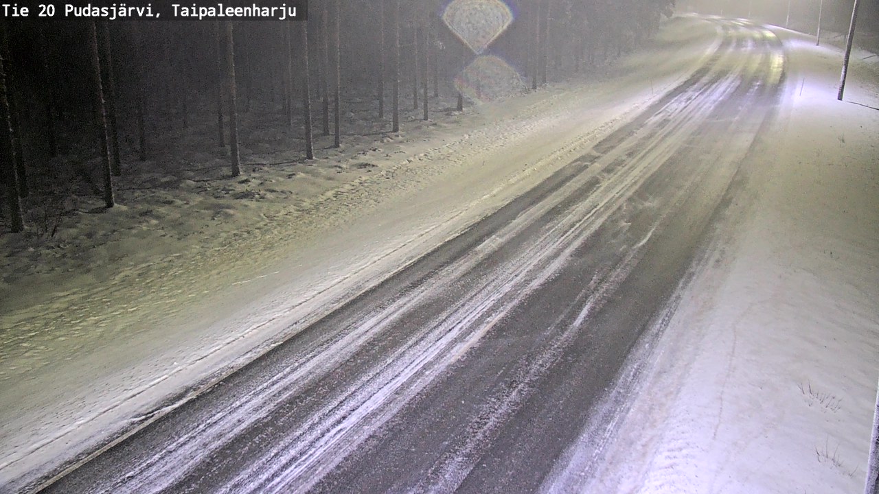 Weather Camera Image Väg 20 Pudasjärvi, Taipaleenharju, Pudasjärvi, Pohjois-Pohjanmaa