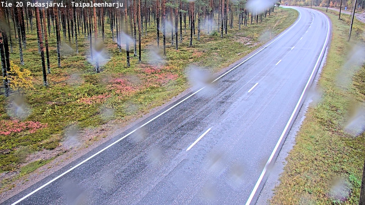 Weather Camera Image Road 20 Pudasjärvi, Taipaleenharju, Pudasjärvi, Pohjois-Pohjanmaa