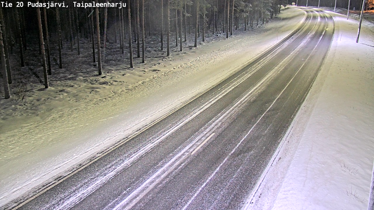 Weather Camera Image Väg 20 Pudasjärvi, Taipaleenharju, Pudasjärvi, Pohjois-Pohjanmaa
