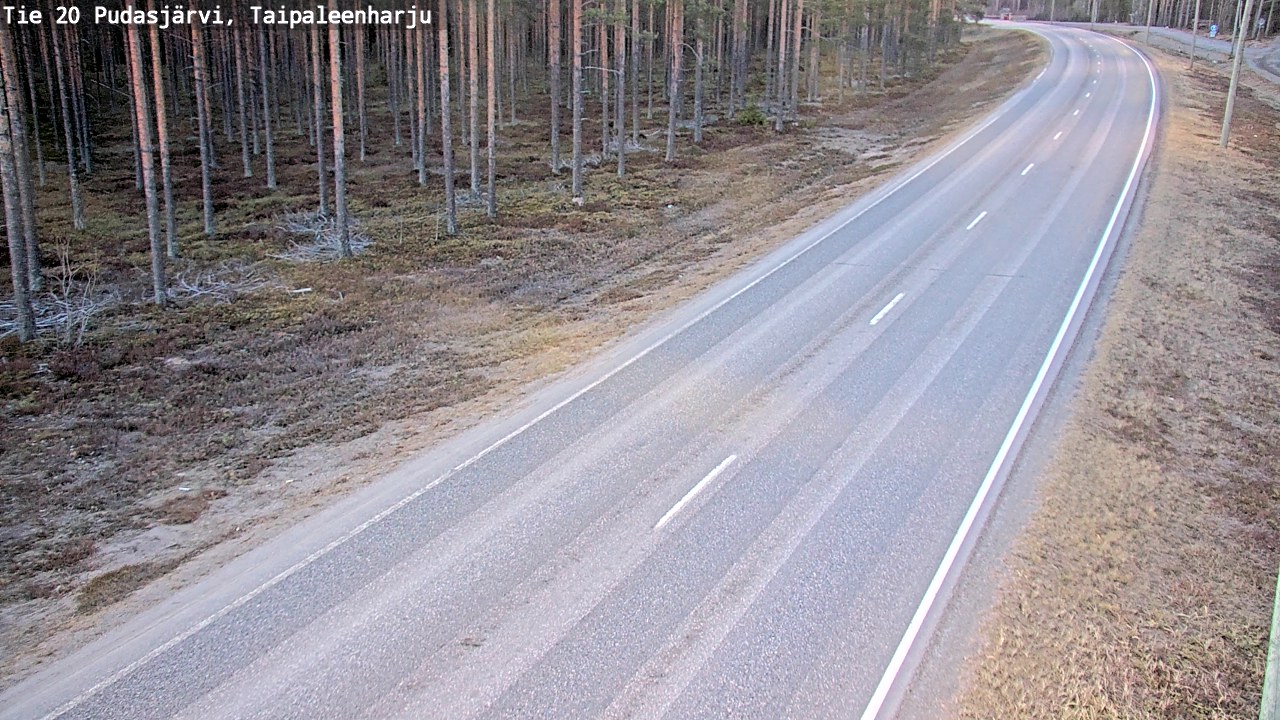 Weather Camera Image Väg 20 Pudasjärvi, Taipaleenharju, Pudasjärvi, Pohjois-Pohjanmaa