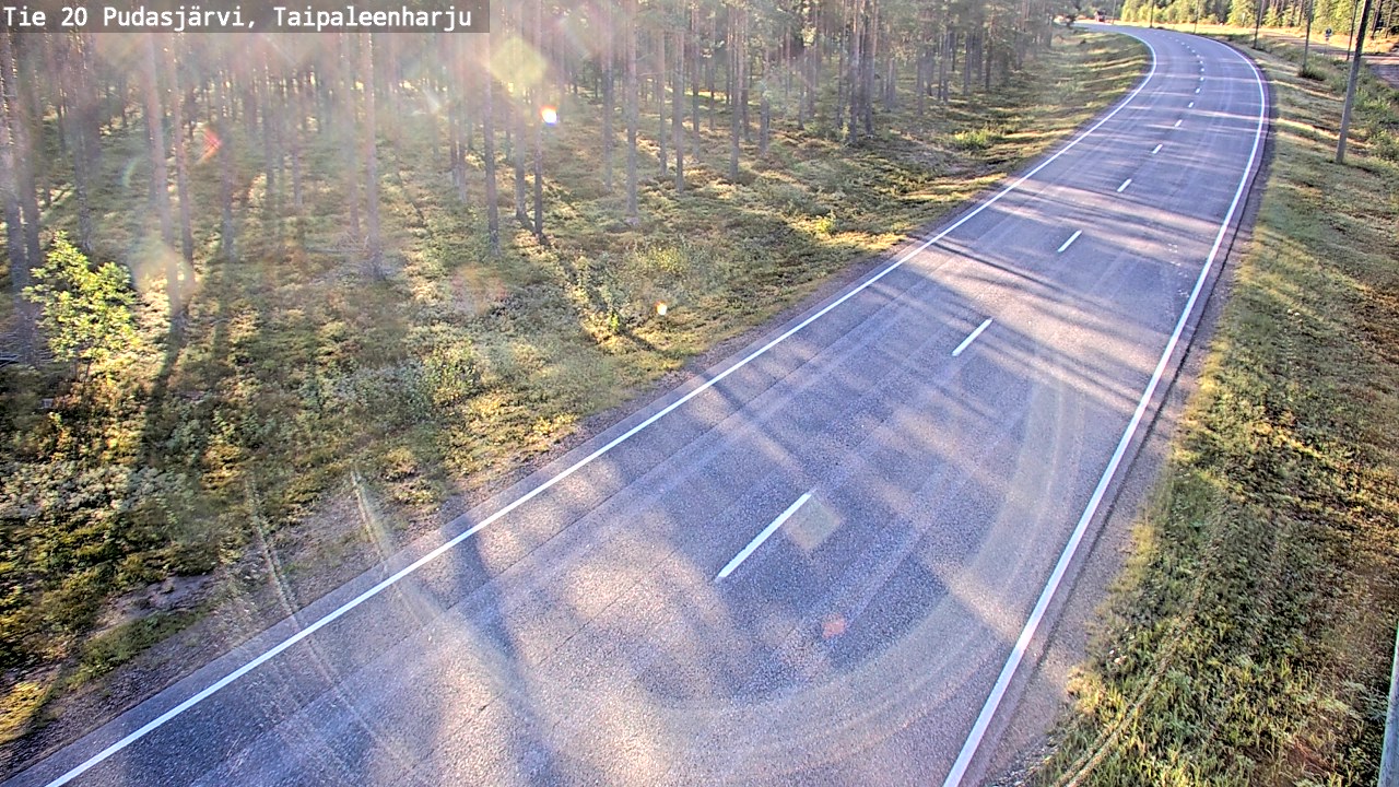 Weather Camera Image Väg 20 Pudasjärvi, Taipaleenharju, Pudasjärvi, Pohjois-Pohjanmaa