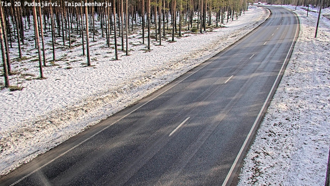 Weather Camera Image Road 20 Pudasjärvi, Taipaleenharju, Pudasjärvi, Pohjois-Pohjanmaa