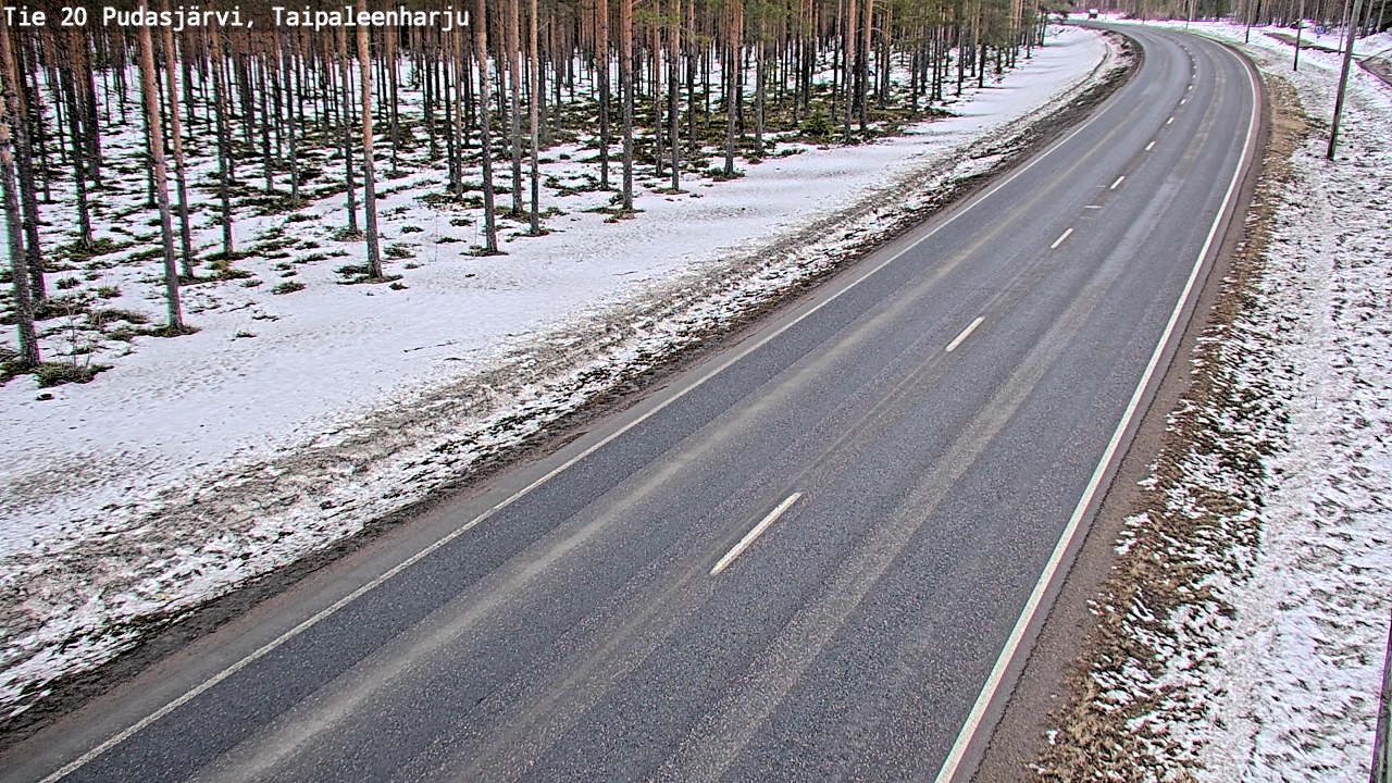 Weather Camera Image Väg 20 Pudasjärvi, Taipaleenharju, Pudasjärvi, Pohjois-Pohjanmaa