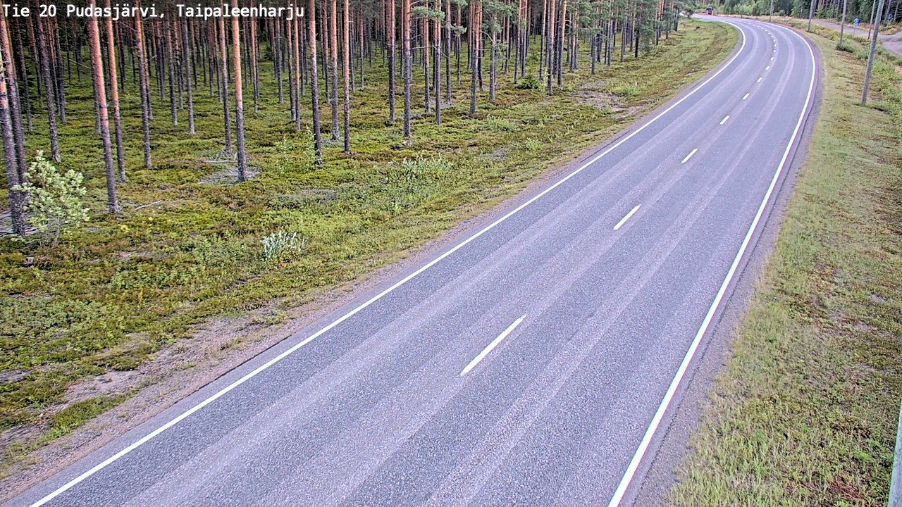 Kelikamerat Kuva Tie 20 Pudasjärvi, Taipaleenharju, Pudasjärvi, Pohjois-Pohjanmaa