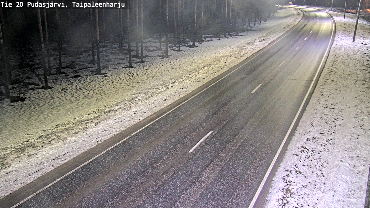 Weather Camera Image Road 20 Pudasjärvi, Taipaleenharju, Pudasjärvi, Pohjois-Pohjanmaa