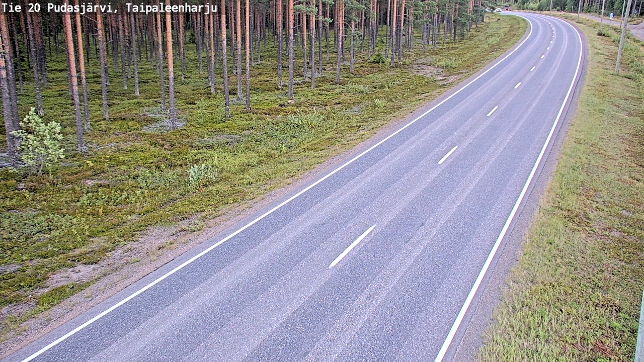 Kelikamerat Kuva Tie 20 Pudasjärvi, Taipaleenharju, Pudasjärvi, Pohjois-Pohjanmaa