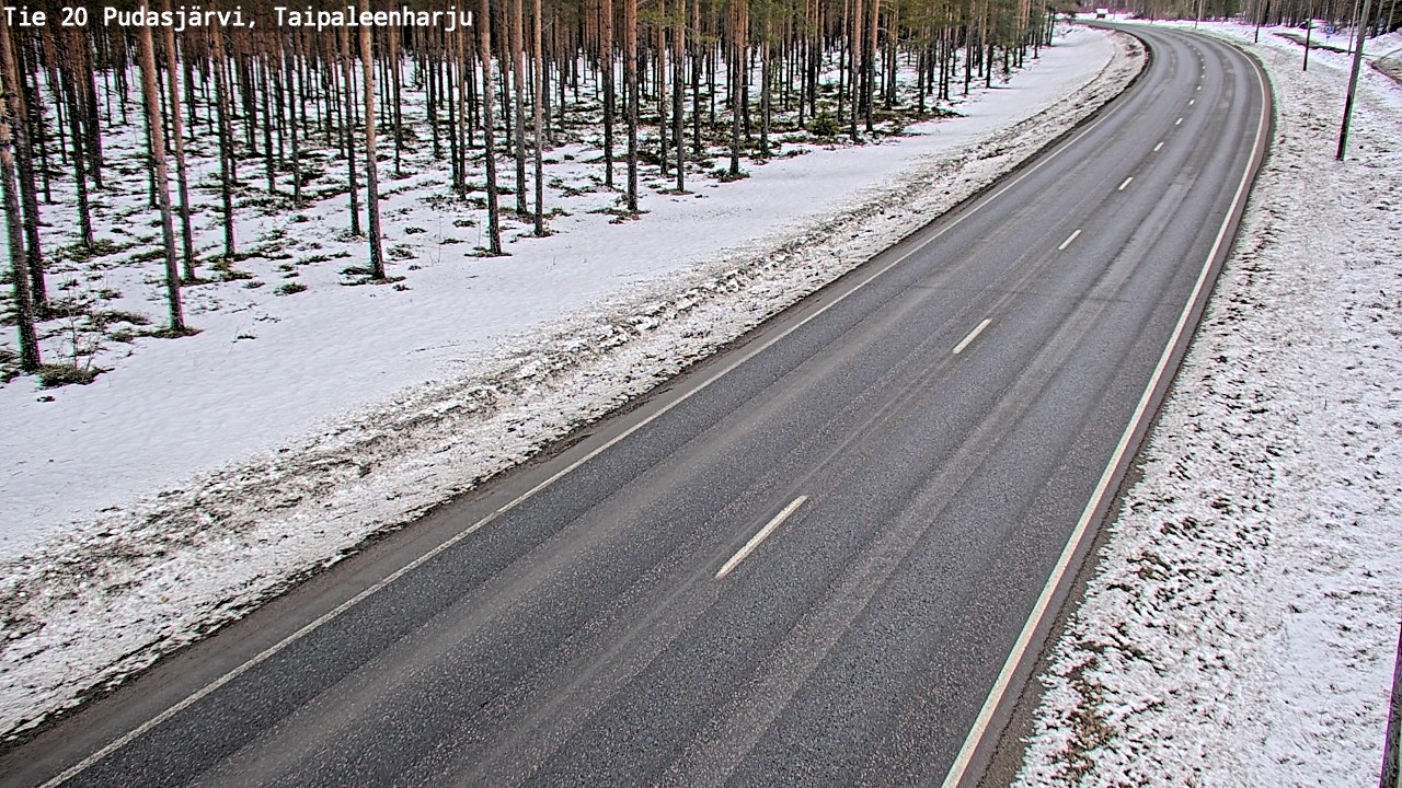 Weather Camera Image Road 20 Pudasjärvi, Taipaleenharju, Pudasjärvi, Pohjois-Pohjanmaa