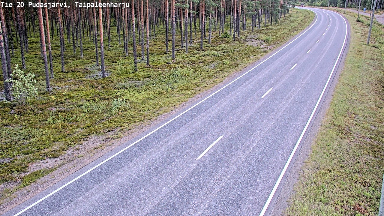 Weather Camera Image Väg 20 Pudasjärvi, Taipaleenharju, Pudasjärvi, Pohjois-Pohjanmaa
