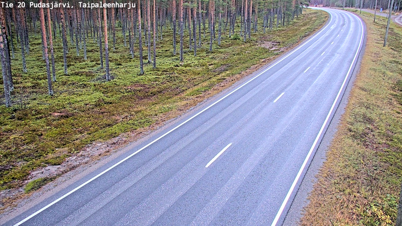 Kelikamerat Kuva Tie 20 Pudasjärvi, Taipaleenharju, Pudasjärvi, Pohjois-Pohjanmaa