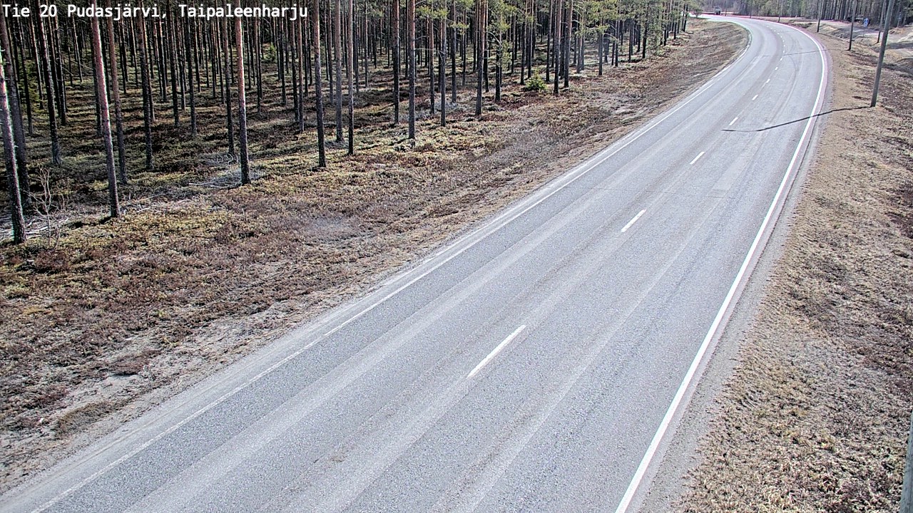 Weather Camera Image Väg 20 Pudasjärvi, Taipaleenharju, Pudasjärvi, Pohjois-Pohjanmaa