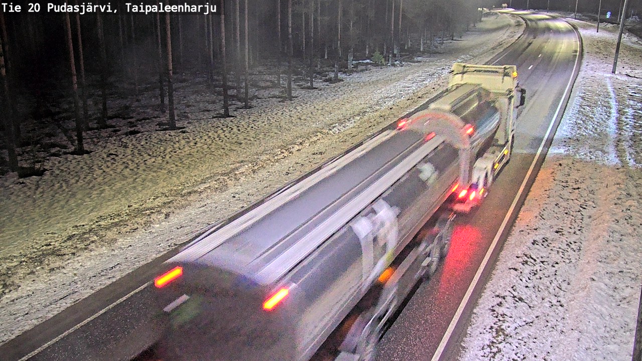 Weather Camera Image Road 20 Pudasjärvi, Taipaleenharju, Pudasjärvi, Pohjois-Pohjanmaa