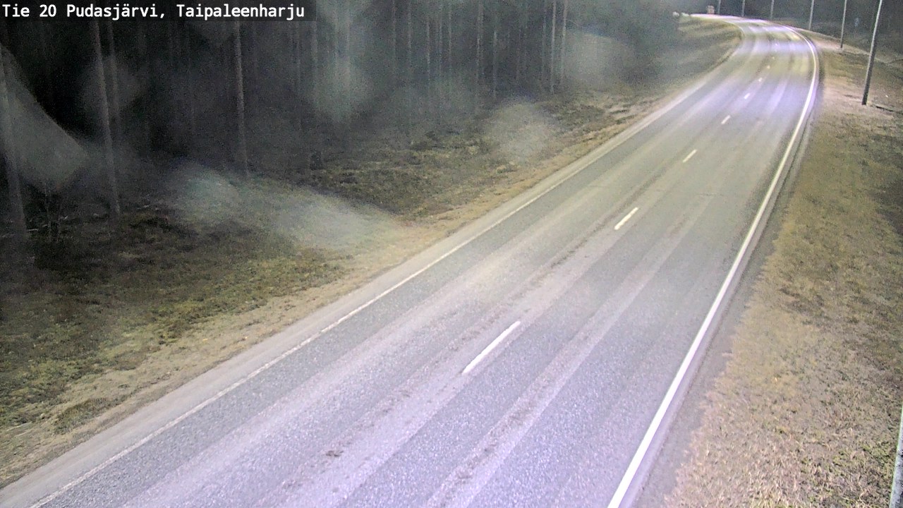 Weather Camera Image Väg 20 Pudasjärvi, Taipaleenharju, Pudasjärvi, Pohjois-Pohjanmaa