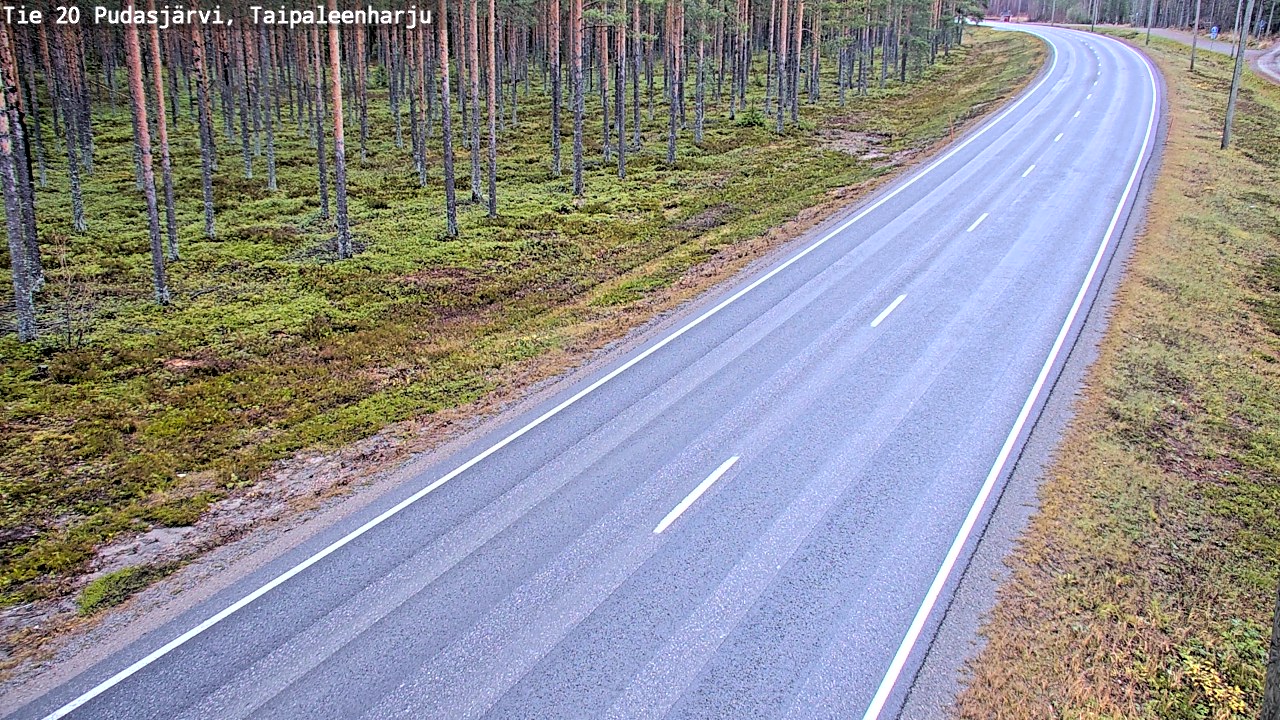 Kelikamerat Kuva Tie 20 Pudasjärvi, Taipaleenharju, Pudasjärvi, Pohjois-Pohjanmaa
