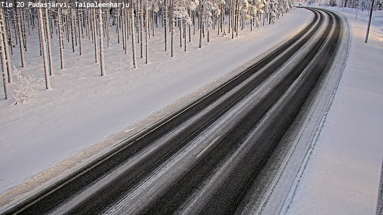 Weather Camera Image Road 20 Pudasjärvi, Taipaleenharju, Pudasjärvi, Pohjois-Pohjanmaa