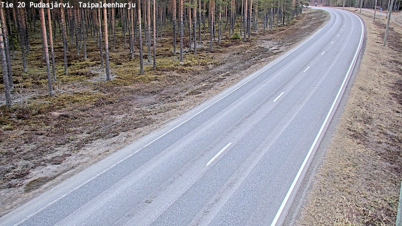 Weather Camera Image Road 20 Pudasjärvi, Taipaleenharju, Pudasjärvi, Pohjois-Pohjanmaa