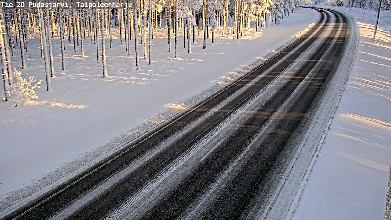 Weather Camera Image Road 20 Pudasjärvi, Taipaleenharju, Pudasjärvi, Pohjois-Pohjanmaa
