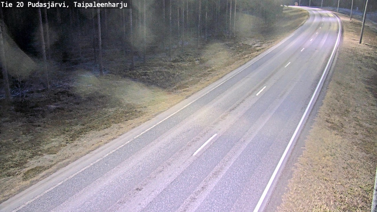 Weather Camera Image Väg 20 Pudasjärvi, Taipaleenharju, Pudasjärvi, Pohjois-Pohjanmaa
