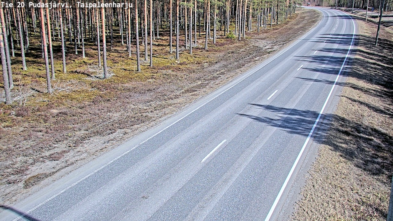 Weather Camera Image Väg 20 Pudasjärvi, Taipaleenharju, Pudasjärvi, Pohjois-Pohjanmaa