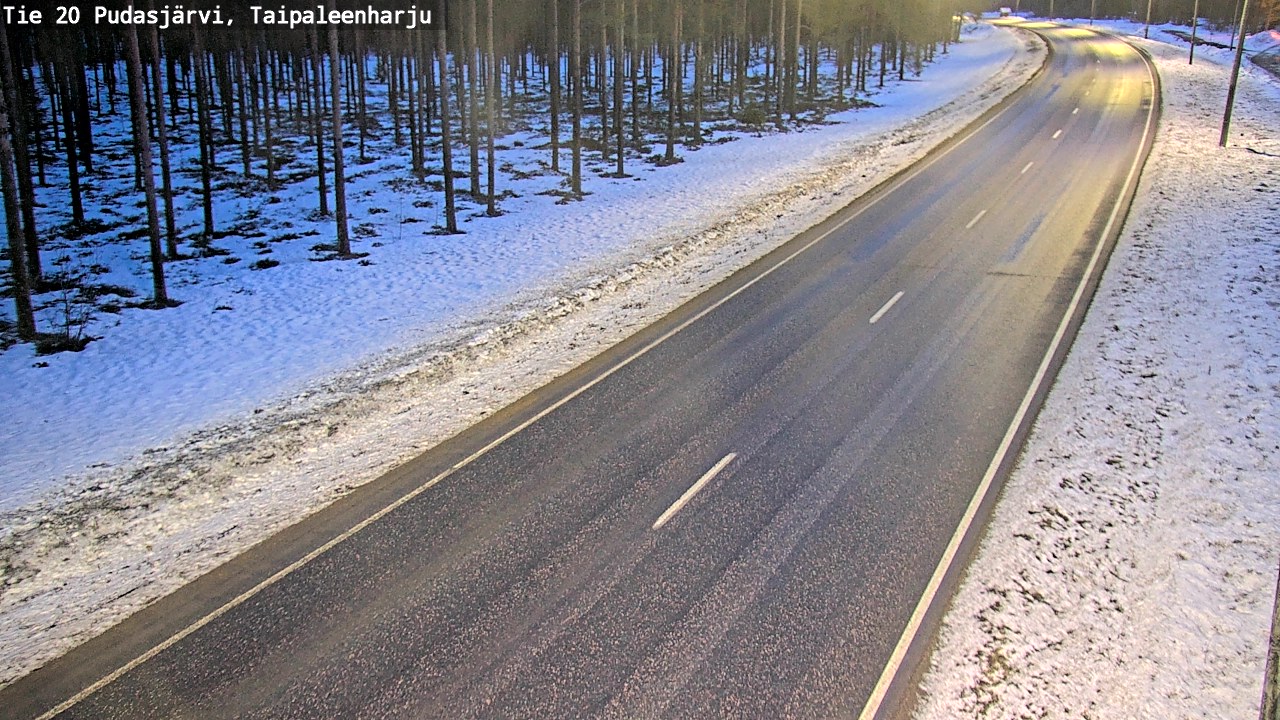 Weather Camera Image Road 20 Pudasjärvi, Taipaleenharju, Pudasjärvi, Pohjois-Pohjanmaa