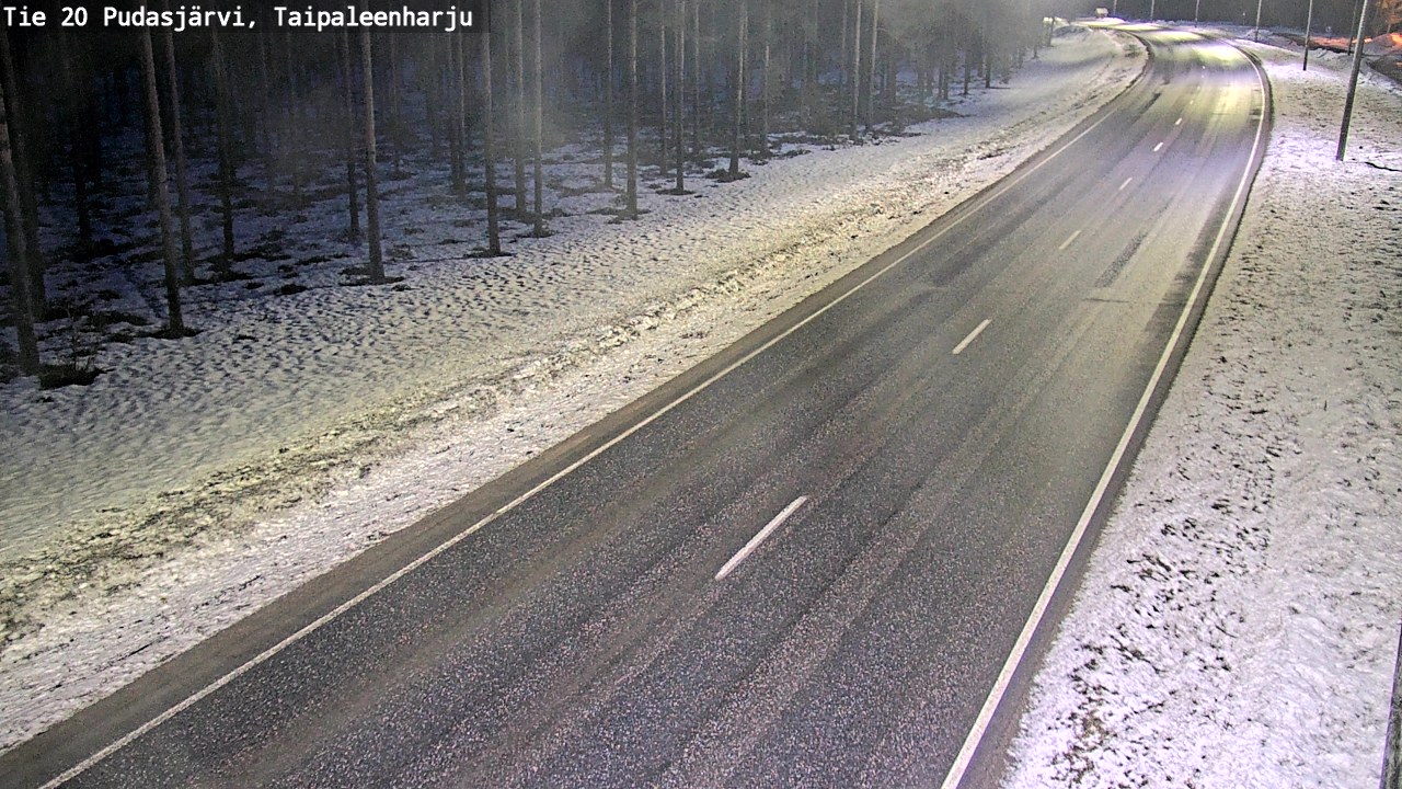 Weather Camera Image Road 20 Pudasjärvi, Taipaleenharju, Pudasjärvi, Pohjois-Pohjanmaa