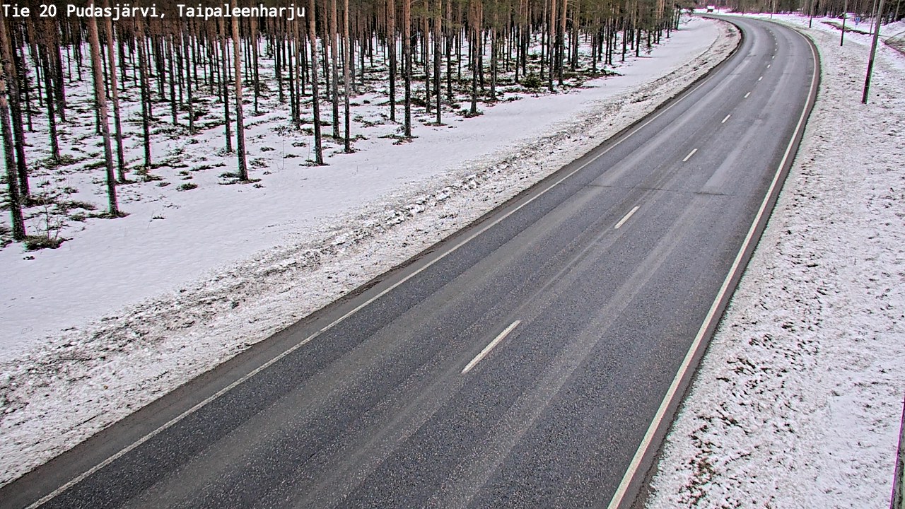 Weather Camera Image Road 20 Pudasjärvi, Taipaleenharju, Pudasjärvi, Pohjois-Pohjanmaa