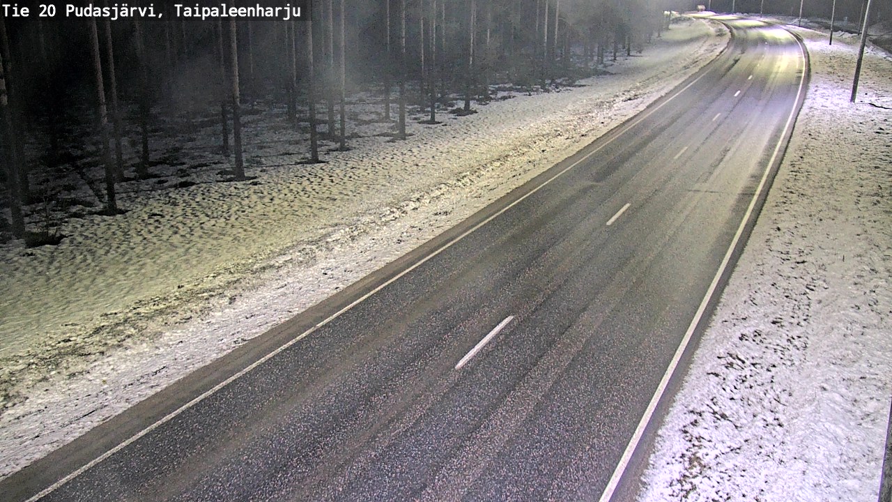 Weather Camera Image Road 20 Pudasjärvi, Taipaleenharju, Pudasjärvi, Pohjois-Pohjanmaa