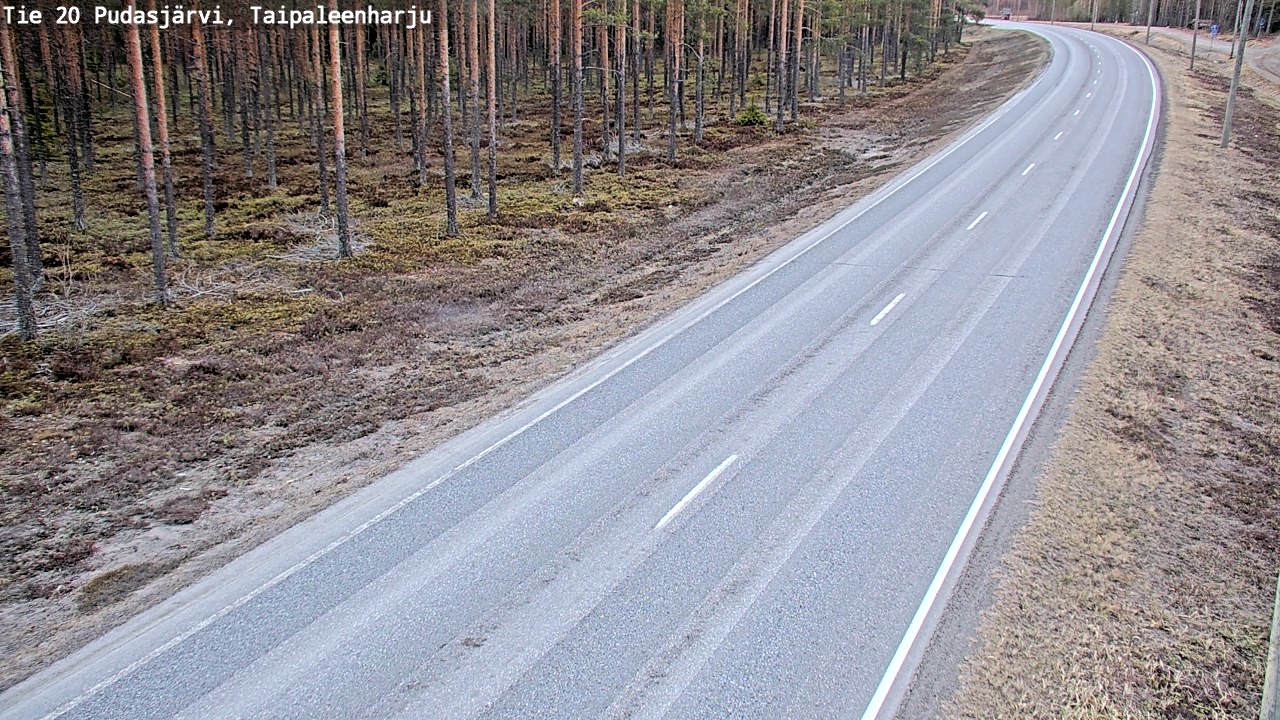 Weather Camera Image Väg 20 Pudasjärvi, Taipaleenharju, Pudasjärvi, Pohjois-Pohjanmaa