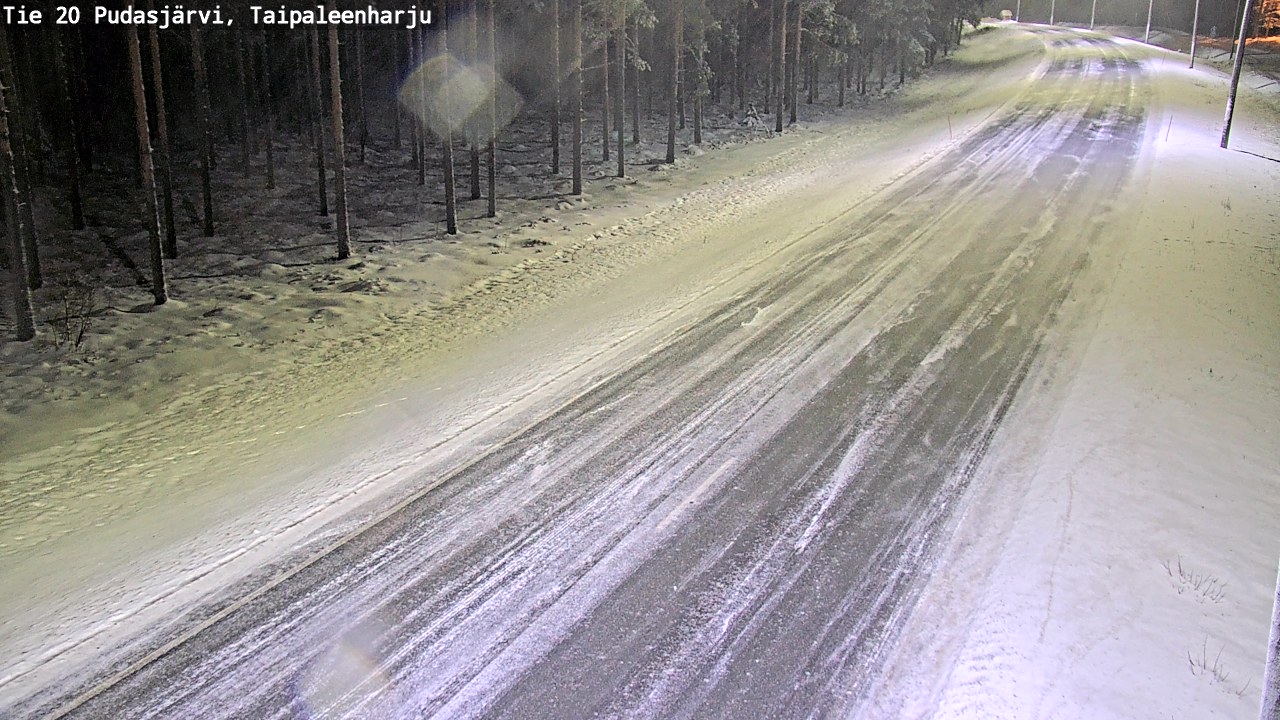 Weather Camera Image Väg 20 Pudasjärvi, Taipaleenharju, Pudasjärvi, Pohjois-Pohjanmaa
