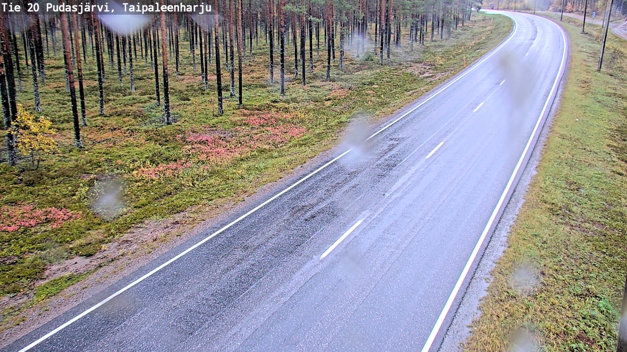 Weather Camera Image Road 20 Pudasjärvi, Taipaleenharju, Pudasjärvi, Pohjois-Pohjanmaa