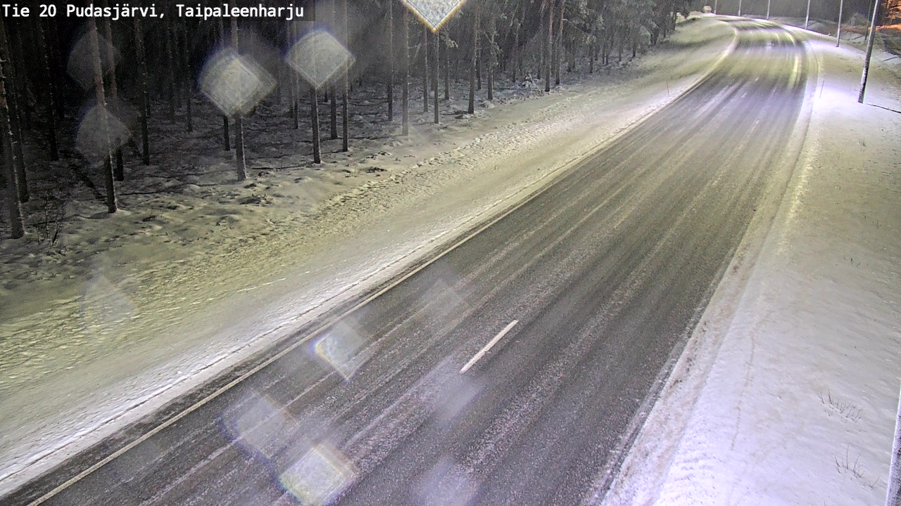 Weather Camera Image Väg 20 Pudasjärvi, Taipaleenharju, Pudasjärvi, Pohjois-Pohjanmaa