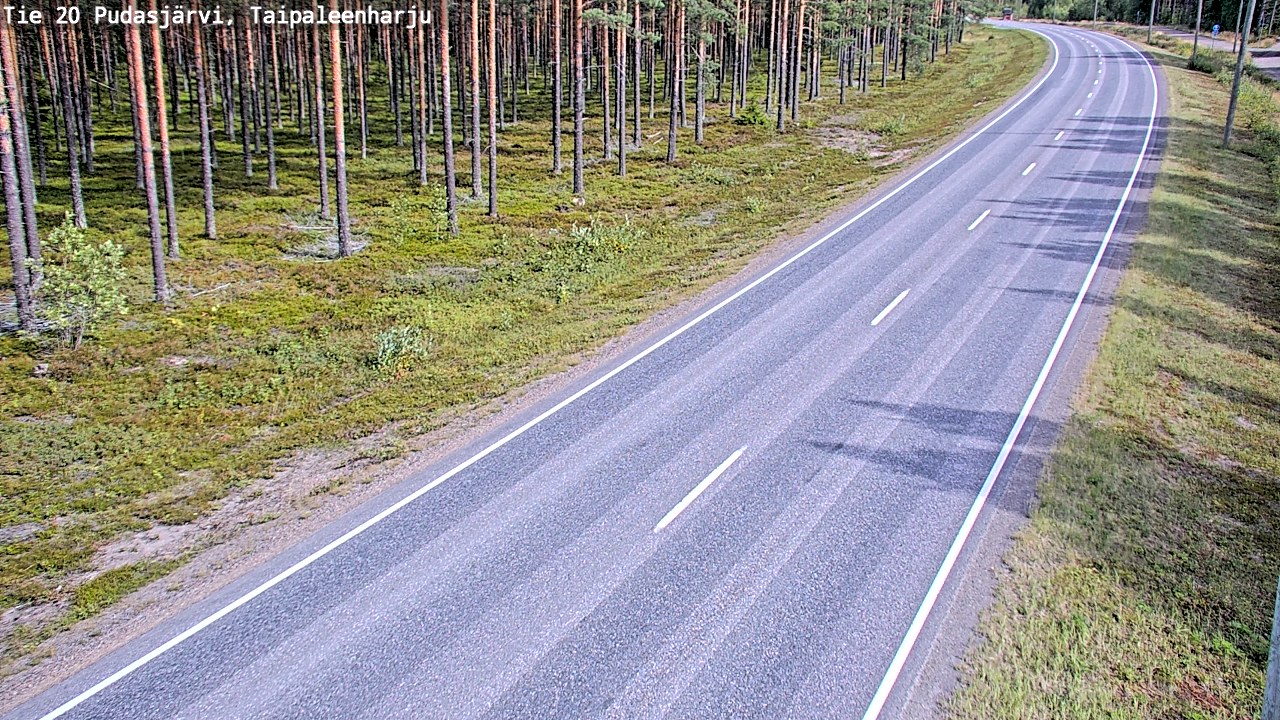 Weather Camera Image Road 20 Pudasjärvi, Taipaleenharju, Pudasjärvi, Pohjois-Pohjanmaa