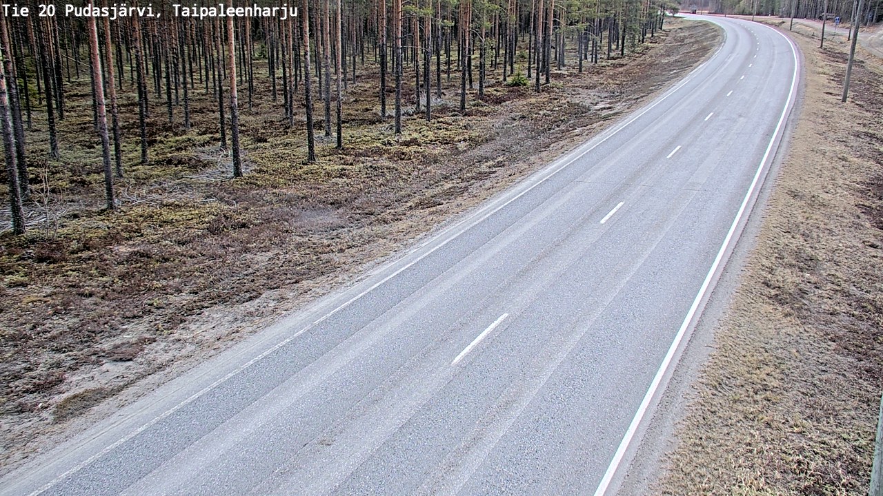 Weather Camera Image Road 20 Pudasjärvi, Taipaleenharju, Pudasjärvi, Pohjois-Pohjanmaa