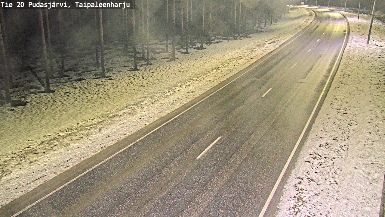 Weather Camera Image Road 20 Pudasjärvi, Taipaleenharju, Pudasjärvi, Pohjois-Pohjanmaa