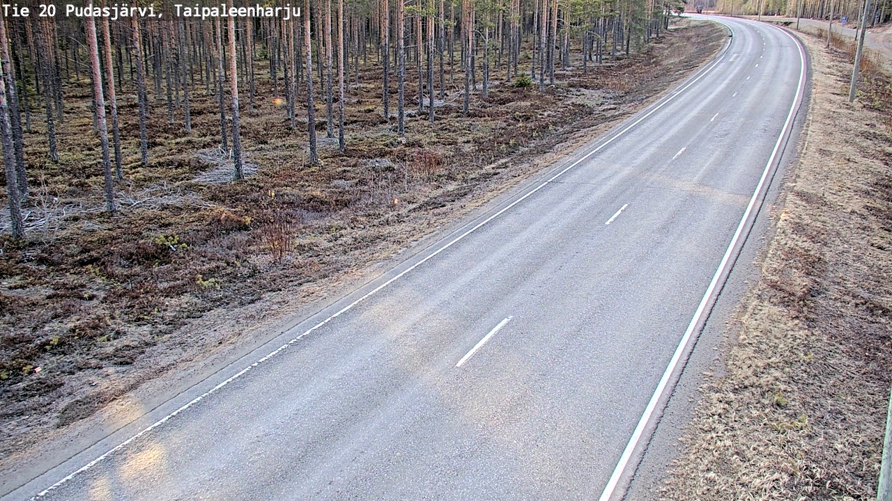 Weather Camera Image Road 20 Pudasjärvi, Taipaleenharju, Pudasjärvi, Pohjois-Pohjanmaa