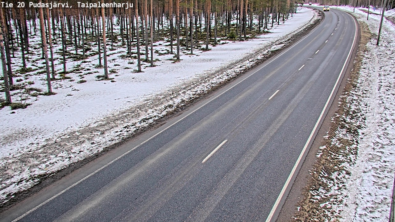 Weather Camera Image Väg 20 Pudasjärvi, Taipaleenharju, Pudasjärvi, Pohjois-Pohjanmaa