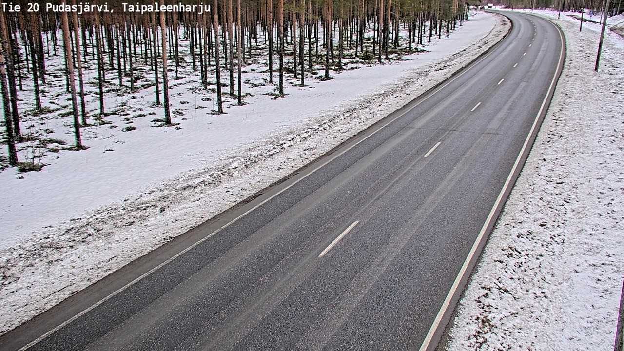 Weather Camera Image Road 20 Pudasjärvi, Taipaleenharju, Pudasjärvi, Pohjois-Pohjanmaa
