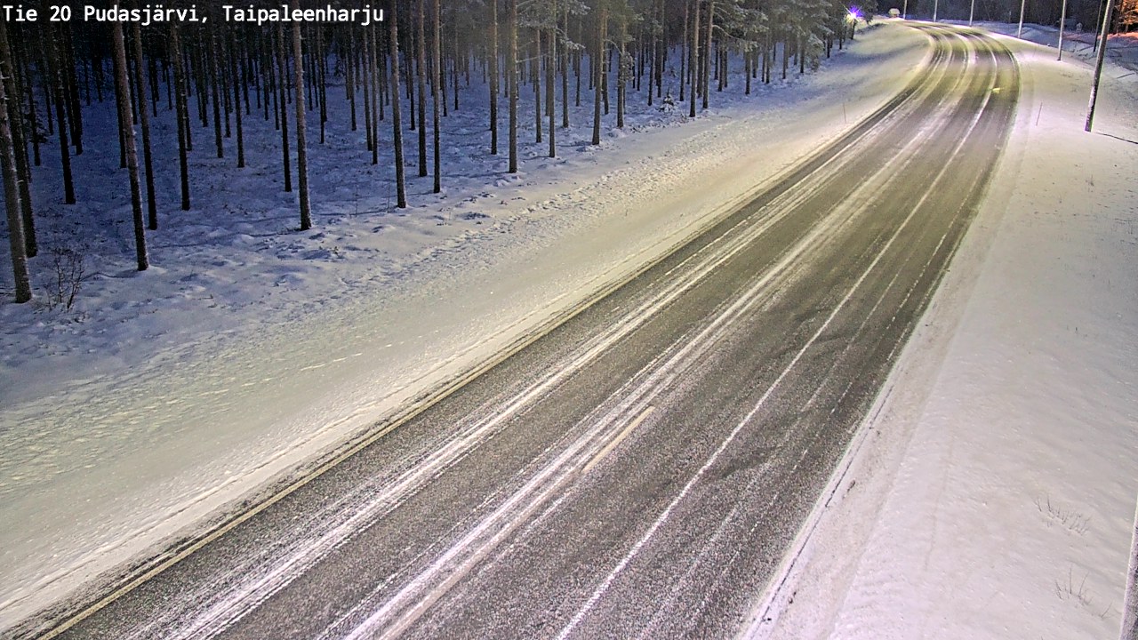Weather Camera Image Väg 20 Pudasjärvi, Taipaleenharju, Pudasjärvi, Pohjois-Pohjanmaa