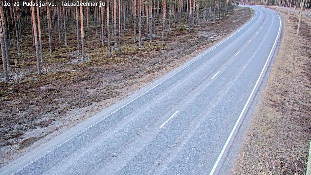 Weather Camera Image Väg 20 Pudasjärvi, Taipaleenharju, Pudasjärvi, Pohjois-Pohjanmaa