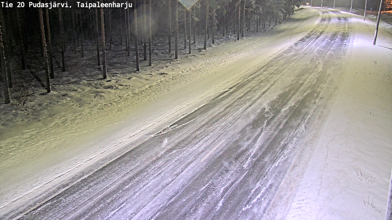 Weather Camera Image Väg 20 Pudasjärvi, Taipaleenharju, Pudasjärvi, Pohjois-Pohjanmaa