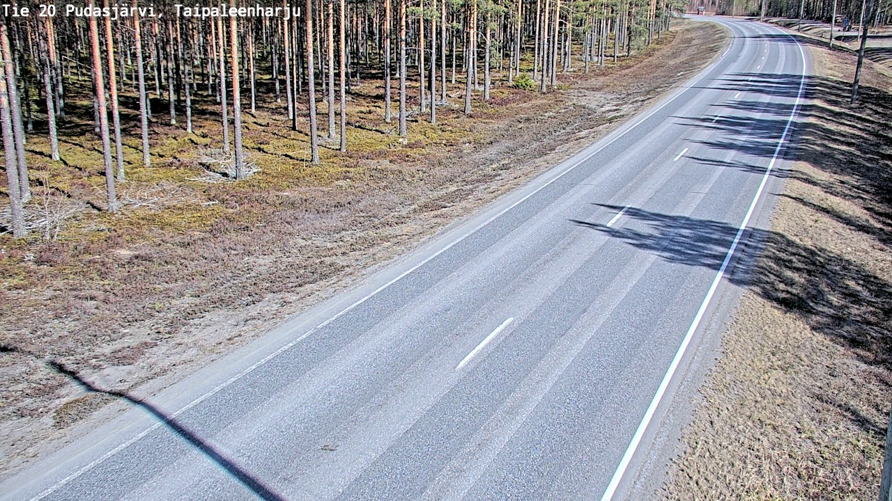Weather Camera Image Väg 20 Pudasjärvi, Taipaleenharju, Pudasjärvi, Pohjois-Pohjanmaa
