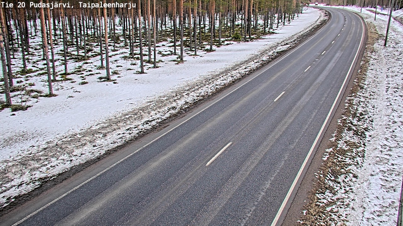 Weather Camera Image Road 20 Pudasjärvi, Taipaleenharju, Pudasjärvi, Pohjois-Pohjanmaa