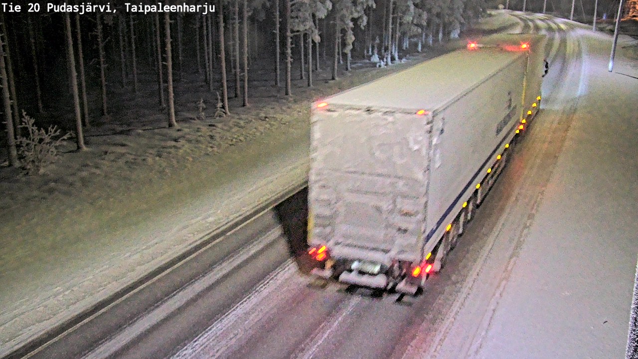 Weather Camera Image Väg 20 Pudasjärvi, Taipaleenharju, Pudasjärvi, Pohjois-Pohjanmaa