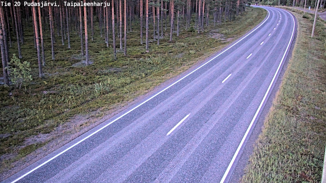 Kelikamerat Kuva Tie 20 Pudasjärvi, Taipaleenharju, Pudasjärvi, Pohjois-Pohjanmaa